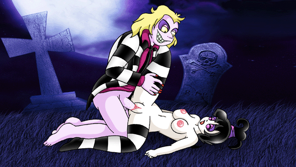 An animated gif from the "Beetlejuice & Lydia" cartoon porn m...